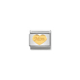 Nomination COMPOSABLE CLASSIC SYMBOLE aus Edelstahl, mit 18Kt Gold verziert, (37_Herz Mom)